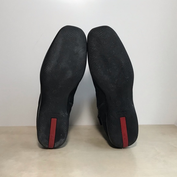 Suede Black Prada Ankle Boots - Picture 4 of 6
